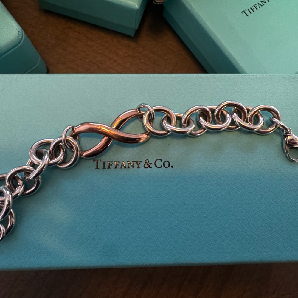 Tiffany & Co. Silver and rubedo Infinity Bracelet